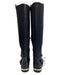 Vince Camuto Shoe Size 9.5 Black Leather Elastane Gold Hardware Riding Boots Black / 9.5