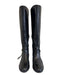 Vince Camuto Shoe Size 9.5 Black Leather Elastane Gold Hardware Riding Boots Black / 9.5