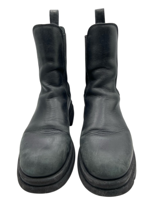 Anine Bing Shoe Size 38 Black Leather Rubber Chelsea Lug Sole Boots Black / 38