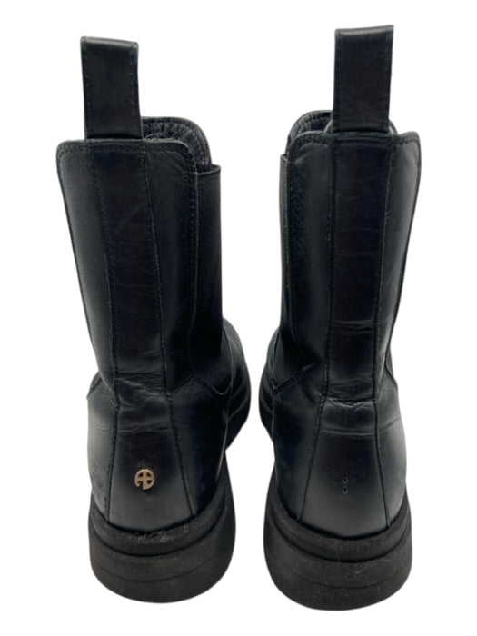 Anine Bing Shoe Size 38 Black Leather Rubber Chelsea Lug Sole Boots Black / 38