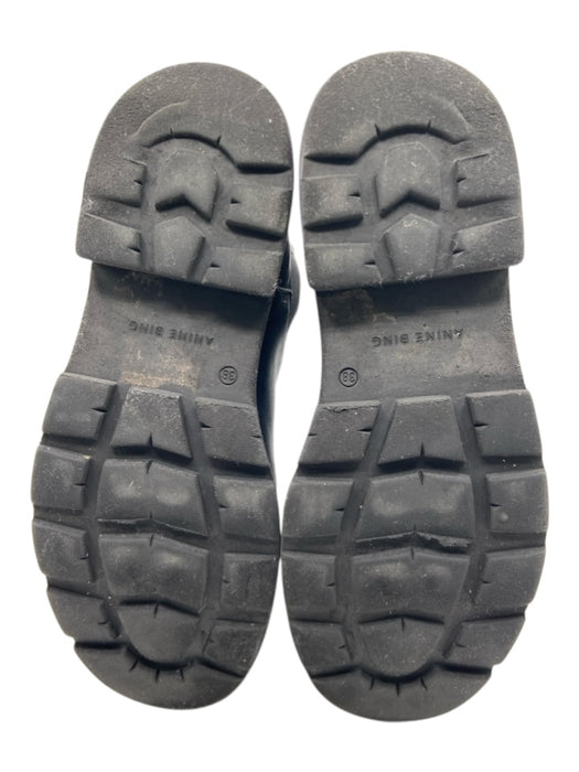 Anine Bing Shoe Size 38 Black Leather Rubber Chelsea Lug Sole Boots Black / 38