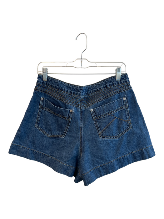 Kivari Size 10 Med Dark Wash Cotton Blend Zip Fly Flap Pocket Shorts Med Dark Wash / 10