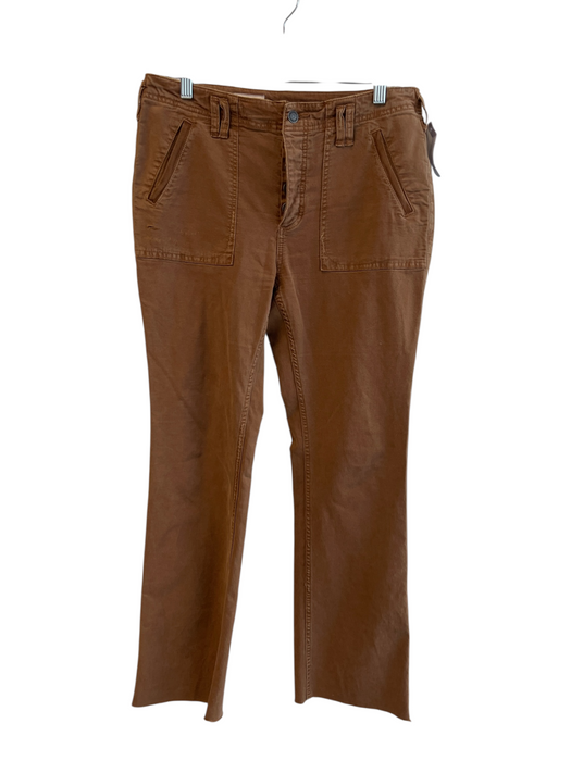 Pilcro Size 29 Brown Cotton Blend Button Fly Pockets Mid Rise Straight Leg Pants Brown / 29