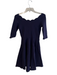Lulus Size XS Navy Rayon Blend Half Sleeve Scalloped Neckline Fit & Flare Dress Navy / XS