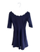 Lulus Size XS Navy Rayon Blend Half Sleeve Scalloped Neckline Fit & Flare Dress Navy / XS