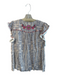 THML Size Sm & Med White, Blue & Pink Viscose Blend round split neck Top White, Blue & Pink / Sm & Med