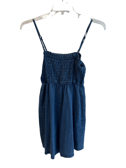 Pilcro Size XS Blue Denim Cotton Blend Removable Spaghetti Straps Pockets Romper Blue Denim / XS
