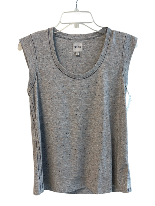 Nic + Zoe Size S gray & pink Polyester Sleeveless Speckled Round Neck Tank Top gray & pink / S