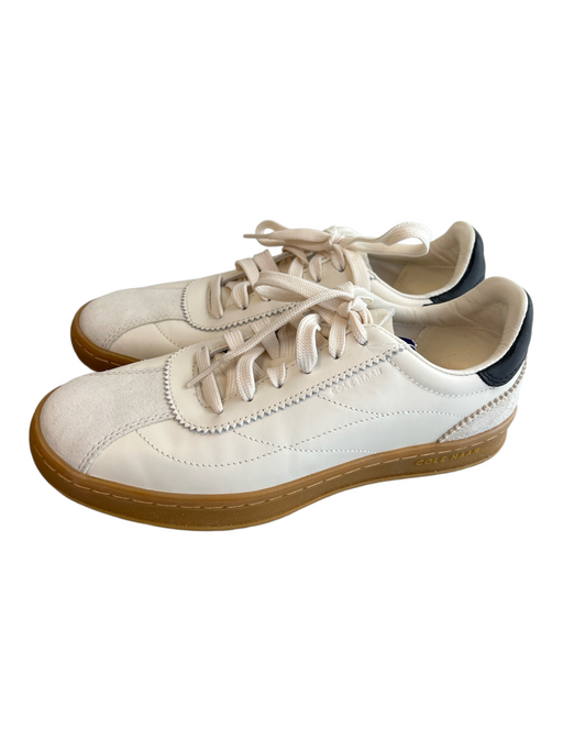 Cole Haan Shoe Size 7 White Leather & Suede Low Top Lace Up Round Toe Shoes White / 7