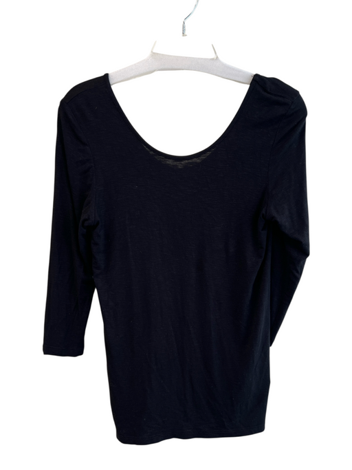Dolan Size Est M Black Rayon Wide Neck 3/4 Sleeve Top Black / Est M