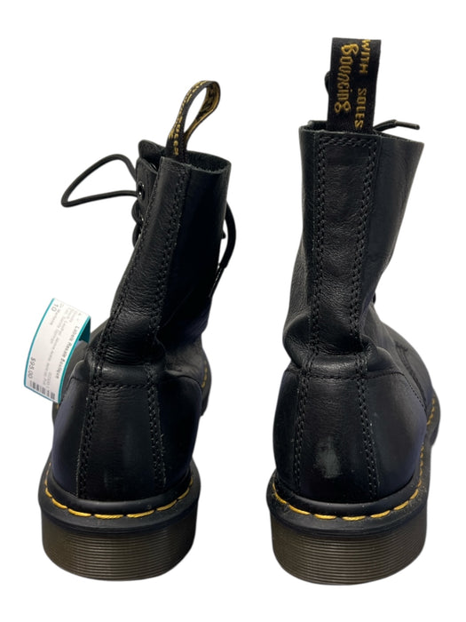 Dr Martens Shoe Size 10 Black Leather Above Ankle lace up Pull Tab Boots Black / 10