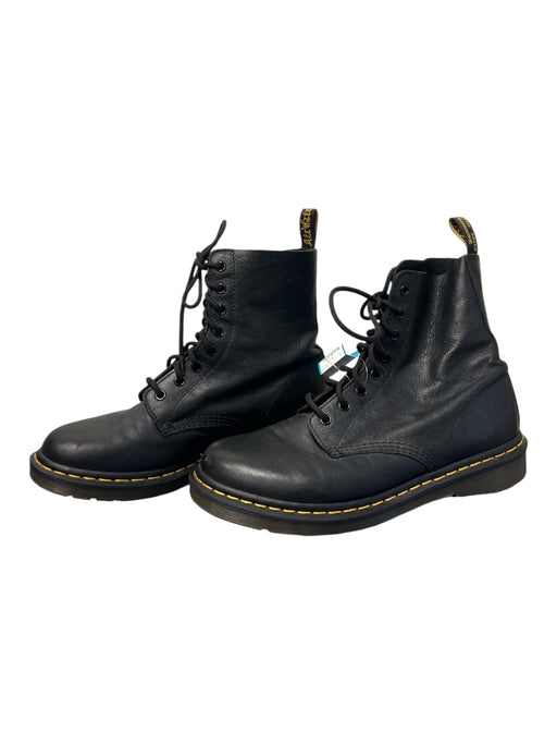 Dr Martens Shoe Size 10 Black Leather Above Ankle lace up Pull Tab Boots Black / 10