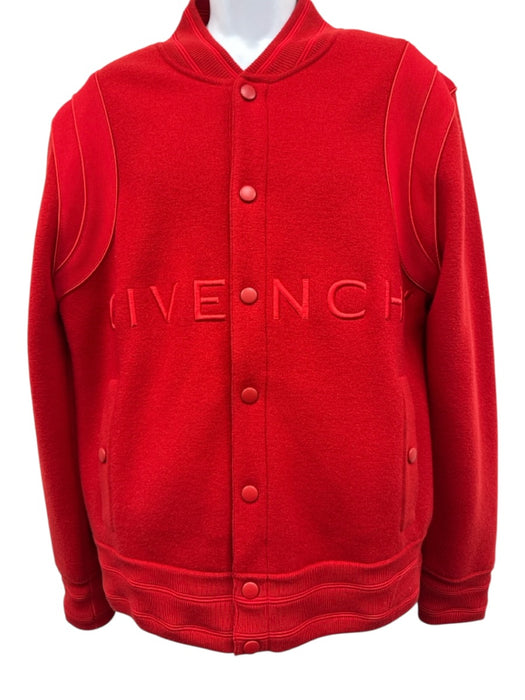 Givenchy Like New Size L Red Wool Solid Varsity Bomber Men's Jacket Red / L