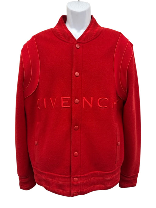 Givenchy Like New Size L Red Wool Solid Varsity Bomber Men's Jacket Red / L