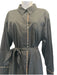 Burberry Size 10 Black Cotton Long Sleeve Button Up Below Knee Collar Dress Black / 10