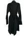 Burberry Size 10 Black Cotton Long Sleeve Button Up Below Knee Collar Dress Black / 10