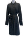 Burberry Size 10 Black Cotton Long Sleeve Button Up Below Knee Collar Dress Black / 10