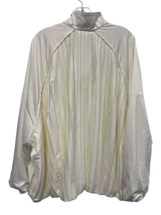 Nike Size XL White Polyester Oversize Long Sleeve pleats Zip Up Jacket White / XL