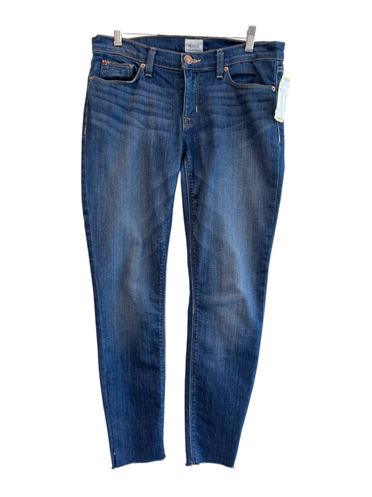 Hudson Size 28 Blue Cotton Blend Denim Whiskering Raw Hem Skinny Jeans Blue / 28