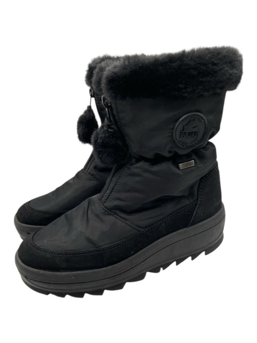 Pajar Shoe Size 9 Black Textile Faux Fur Lining Lug sole Mid Calf Snow Boots Black / 9