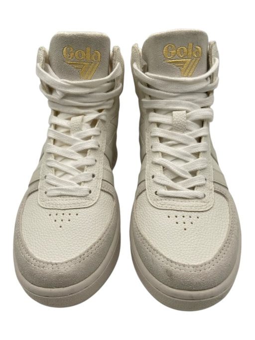 Gola Shoe Size 6 White & Beige Leather & Synthetic Suede lace up Sneakers White & Beige / 6