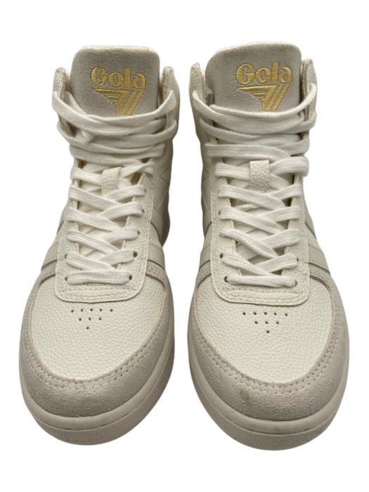 Gola Shoe Size 6 White & Beige Leather & Synthetic Suede lace up Sneakers White & Beige / 6