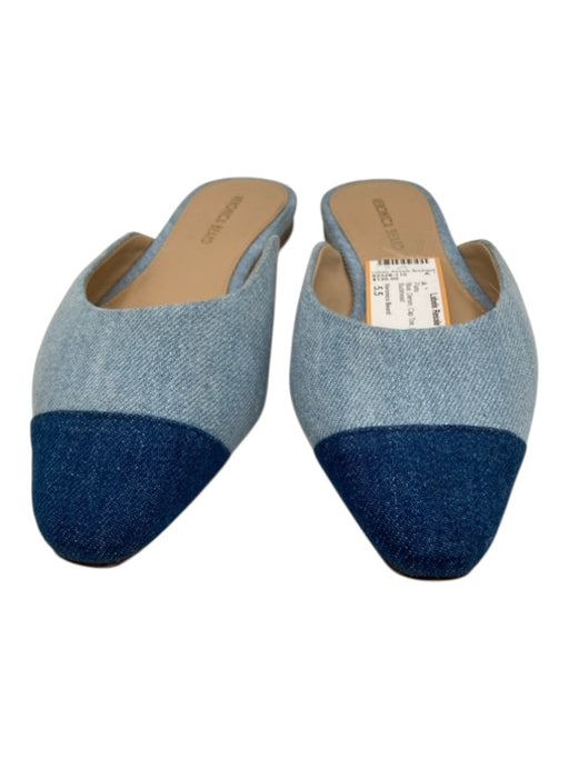 Veronica Beard Shoe Size 5.5 Blue Denim Cap Toe Slip On Mule Flats Blue / 5.5