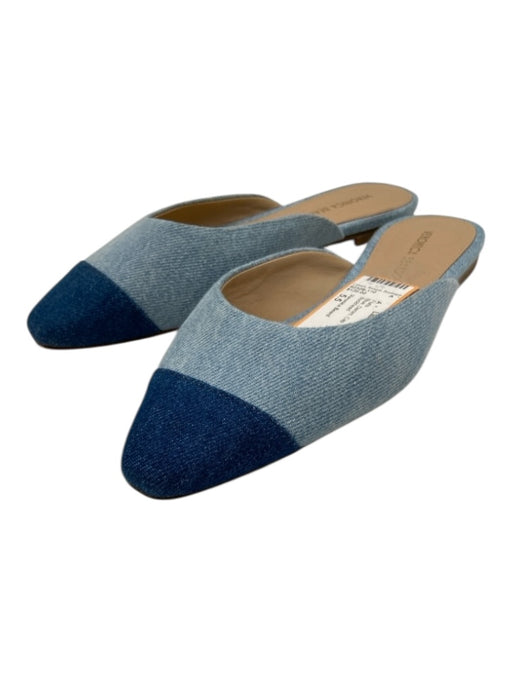 Veronica Beard Shoe Size 5.5 Blue Denim Cap Toe Slip On Mule Flats Blue / 5.5