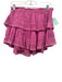 Love Shack Fancy Size S Pink Cotton Elastic Waist Crochet Lace Tiered Mini Skirt Pink / S