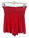 Koch Size M Red Polyester Satin Smocked Waist Pleated Shorts Red / M