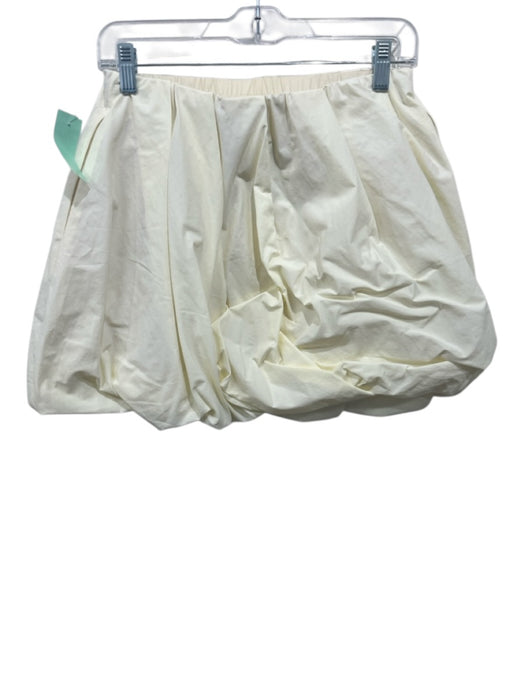 Sea New York Size XS Pale Yellow Nylon Elastic Waist Bubble Hem Mini Skirt Pale Yellow / XS