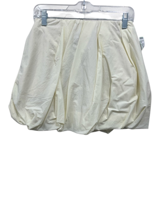 Sea New York Size XS Pale Yellow Nylon Elastic Waist Bubble Hem Mini Skirt Pale Yellow / XS