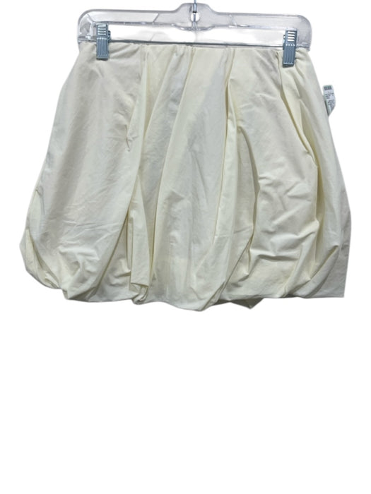 Sea New York Size XS Pale Yellow Nylon Elastic Waist Bubble Hem Mini Skirt Pale Yellow / XS