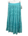 Alice + Olivia Size 4 Electric Blue Cotton Elastic Waistband Floral Eyelet Skirt Electric Blue / 4