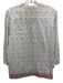 Oliphant Size XL White, Blue, Orange Cotton Long Sleeve Abstract Print Tunic Top White, Blue, Orange / XL