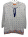 Oliphant Size XL White, Blue, Orange Cotton Long Sleeve Abstract Print Tunic Top White, Blue, Orange / XL