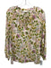 Spartina Size L Pink, Green, Yellow Silk Long puff sleeve Floral Print Tunic Top Pink, Green, Yellow / L