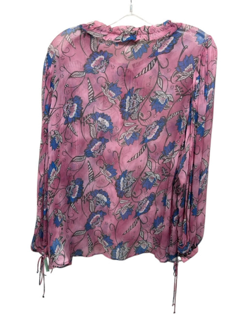 Cleobella Size XS Pink, Blue, Gray Viscose Long puff sleeve Floral Print Top Pink, Blue, Gray / XS