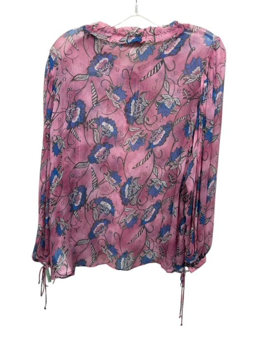 Cleobella Size XS Pink, Blue, Gray Viscose Long puff sleeve Floral Print Top Pink, Blue, Gray / XS