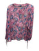 Cleobella Size XS Pink, Blue, Gray Viscose Long puff sleeve Floral Print Top Pink, Blue, Gray / XS