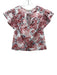 Marie Oliver Size XXS Red, Blue, White Cotton Ruffle Cap Sleeve Split V neck Top Red, Blue, White / XXS