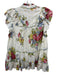 Love The Label Size XS Cream, Green, Pink Cotton Ruffle Cap Sleeve Buttons Top Cream, Green, Pink / XS