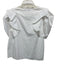 Crosby Size S White Cotton Short Puff Sleeve Ruffle V Neck Top White / S