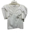 Crosby Size S White Cotton Short Puff Sleeve Ruffle V Neck Top White / S