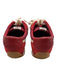Tory Burch Shoe Size 7 Red, Purple, Beige Suede Lace Up Color Block Sneakers Red, Purple, Beige / 7