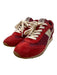 Tory Burch Shoe Size 7 Red, Purple, Beige Suede Lace Up Color Block Sneakers Red, Purple, Beige / 7