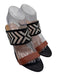 L'agence Shoe Size 8 Brown & Black Leather Embroidered Geometric 2 Strap Wedges Brown & Black / 8