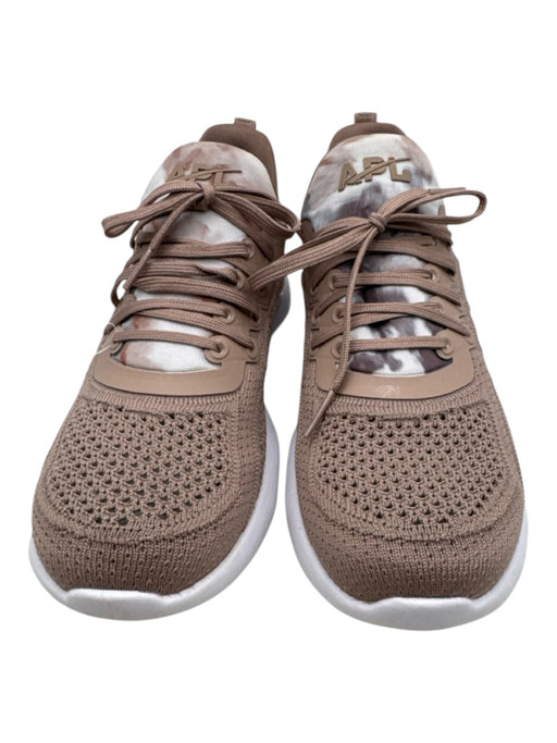 APL Shoe Size 6.5 Taupe Beige Synthetic Knit Lace Up Athletic Running Sneakers Taupe Beige / 6.5