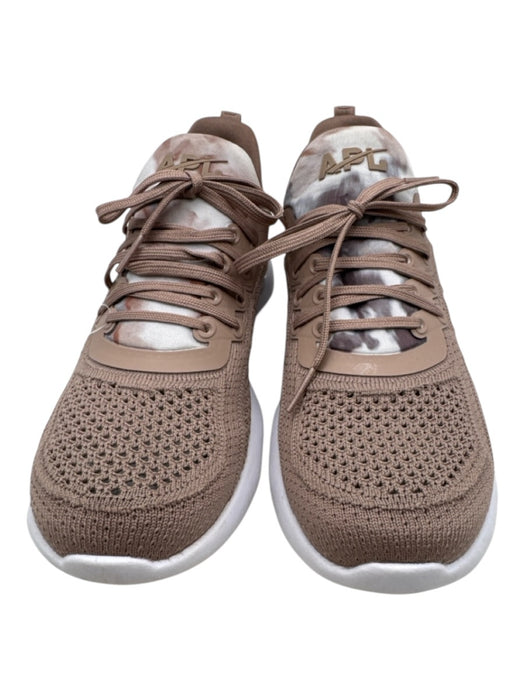 APL Shoe Size 6.5 Taupe Beige Synthetic Knit Lace Up Athletic Running Sneakers Taupe Beige / 6.5