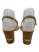 Stuart Weitzman Shoe Size 8 Beige Cork Ankle Buckle Midi Heel Toe strap Sandals Beige / 8